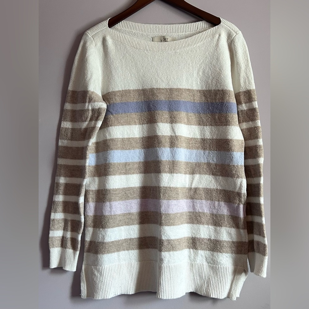 Ann Taylor Loft Striped Tunic Sweater Size Medium
